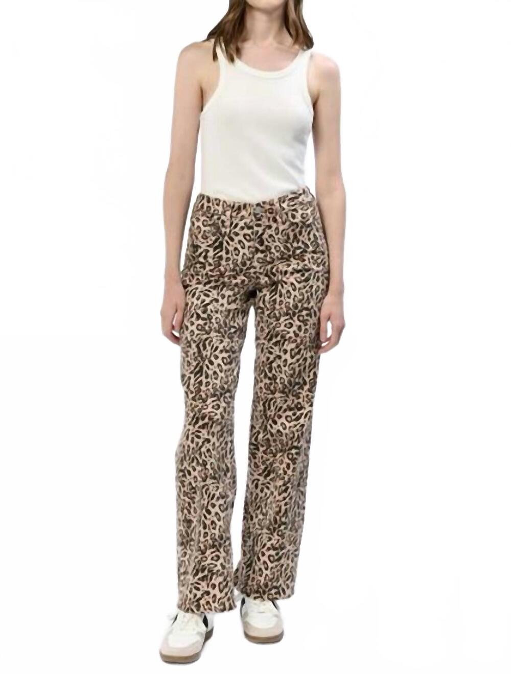 NEW DEAR JOHN DENIM taylor mid high rise jeans in leopard safari